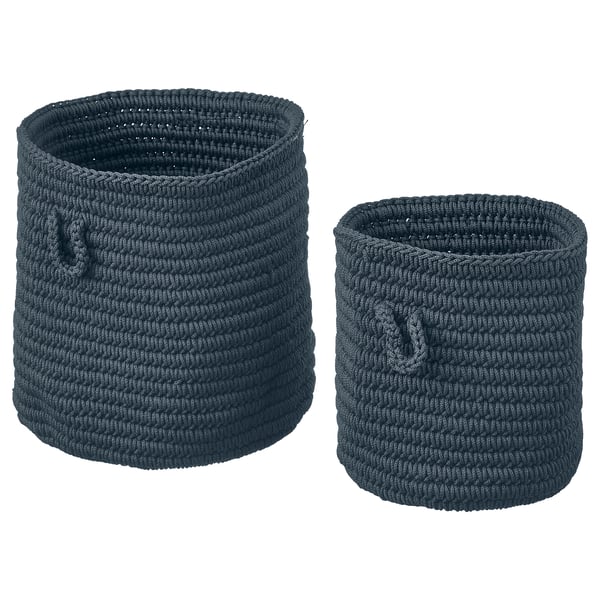 Nordrana Basket Set Of 2 Blue Ikea