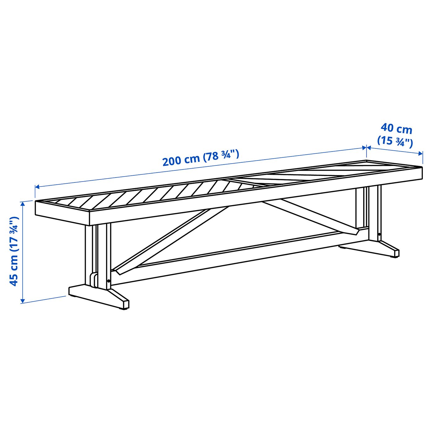 NORRMANSÖ bench, outdoor, acacia, 200 cm - IKEA