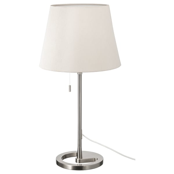 Nyfors Table Lamp Nickel Plated White Ikea