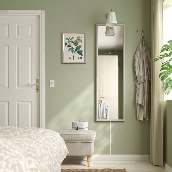 NYPONBUSKE Mirror, grey-beige, 40x135 cm