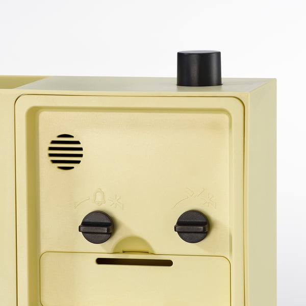 ÖKENMARSVIN Alarm clock, yellow, 11x6x9 cm