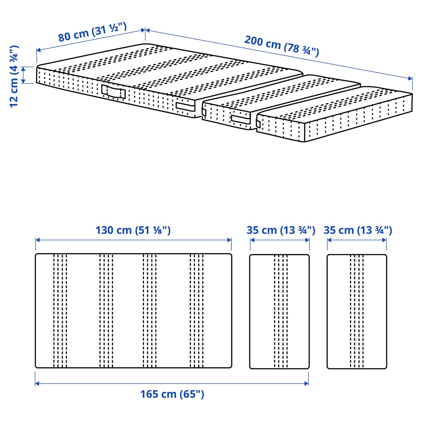 ÖMSINT pocket spring mattress for ext bed, 80x200 cm - IKEA