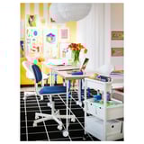 ÖRFJÄLL Swivel chair, white/Vissle dark blue