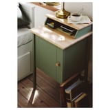OLDERDALEN Bedside table, grey-green/pine, 47x43 cm