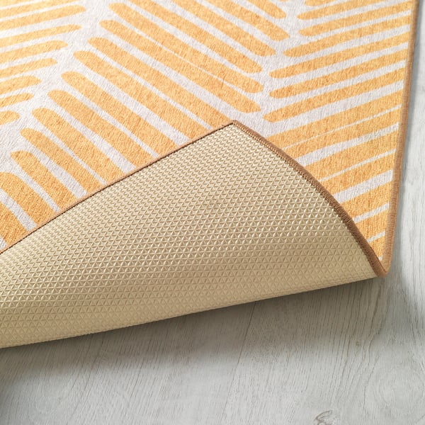 Omtanksam Rug Flatwoven Yellow Light Grey Ikea