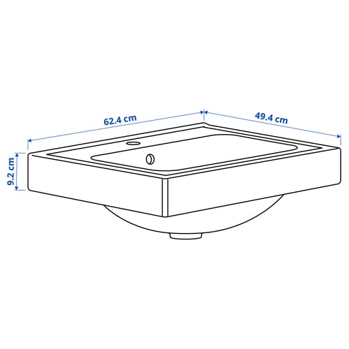 Illustration with measurements for the product: ORRSJÖN.