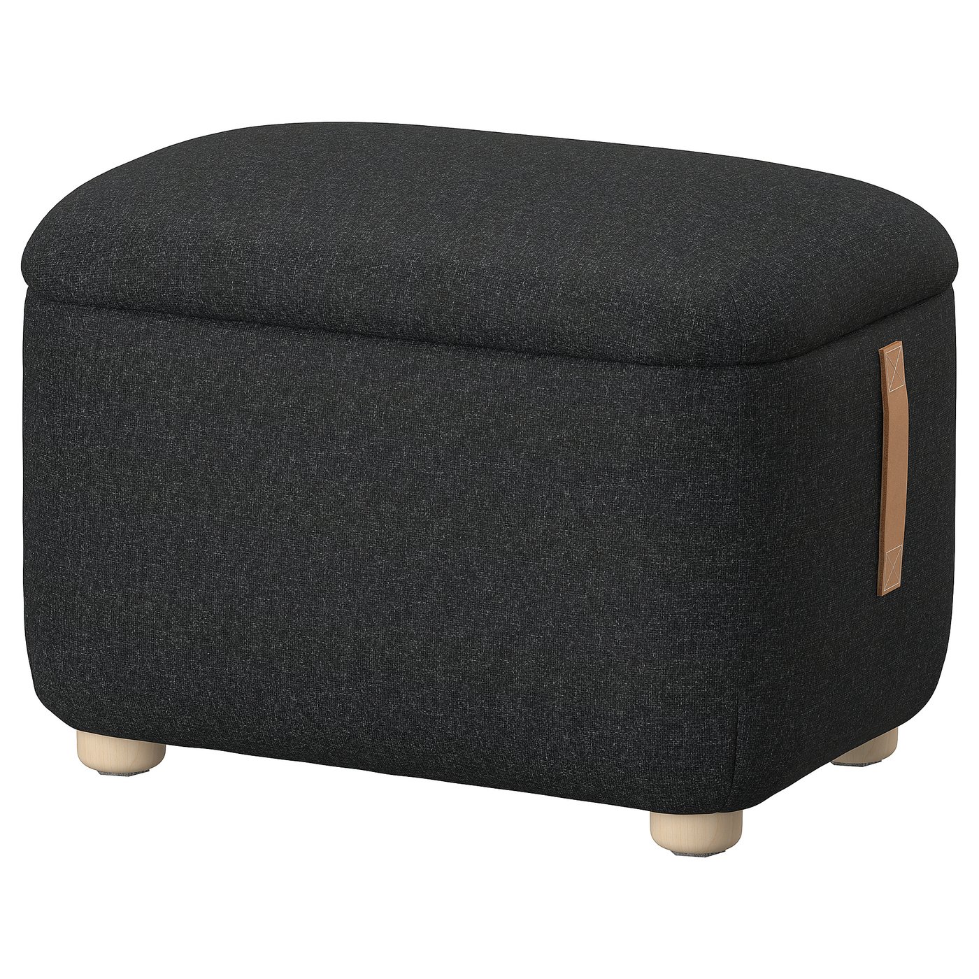 OSKARSHAMN footstool with storage, Gunnared black-grey - IKEA