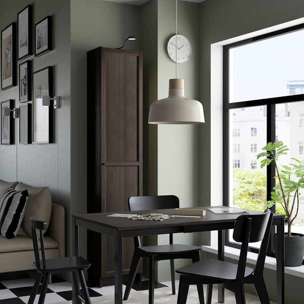 OXBERG Door, dark brown oak effect, 40x192 cm