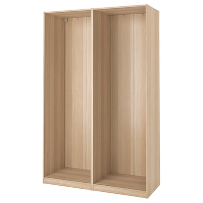 PAX 2 wardrobe frames, white stained oak effect, 150x58x236 cm