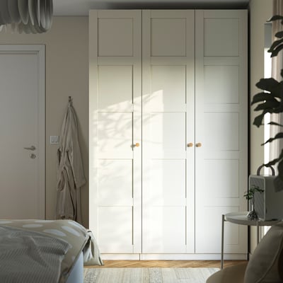 PAX / BERGSBO Wardrobe combination, white/white, 150x60x236 cm