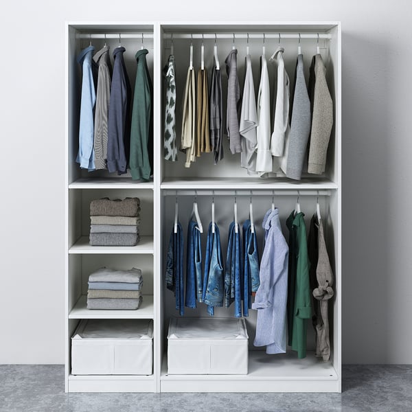 PAX / BERGSBO Wardrobe combination, white/white, 150x60x201 cm