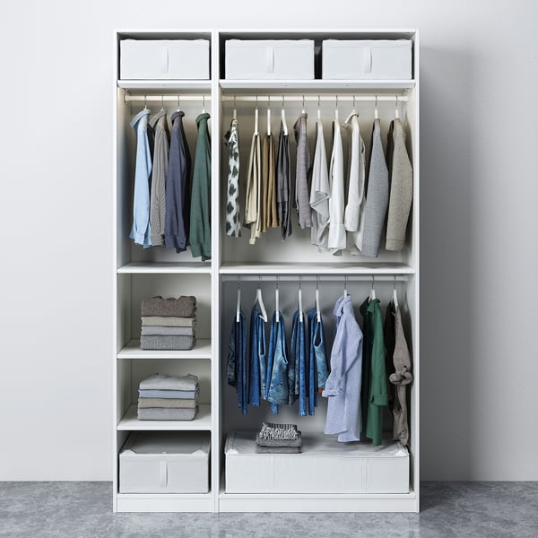 PAX / BERGSBO Wardrobe combination, white/white, 150x60x236 cm