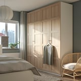PAX / BERGSBO Wardrobe, white/white stained oak effect, 200x60x236 cm
