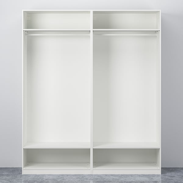 PAX / BERGSBO Wardrobe, white/white stained oak effect, 200x60x236 cm