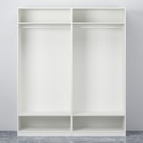 PAX / BERGSBO Wardrobe, white/white stained oak effect, 200x60x236 cm