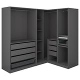PAX Corner wardrobe, dark grey, 211/161x201 cm