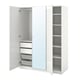 Option: PAX / FARDAL/ÅHEIM Wardrobe combination, high-gloss white/mirror glass, 150x60x201 cm