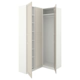PAX / FLISBERGET Corner wardrobe, white/light beige, 161/88x236 cm