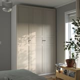 PAX / FLISBERGET Wardrobe combination, white/light beige, 150x60x236 cm