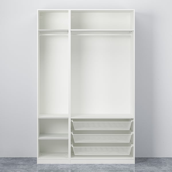PAX / FLISBERGET Wardrobe combination, white/light beige, 150x60x236 cm