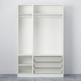 PAX / FLISBERGET Wardrobe combination, white/light beige, 150x60x236 cm
