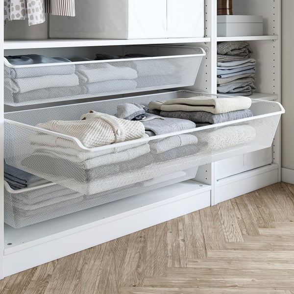 PAX / FLISBERGET Wardrobe combination, white/light beige, 150x60x236 cm