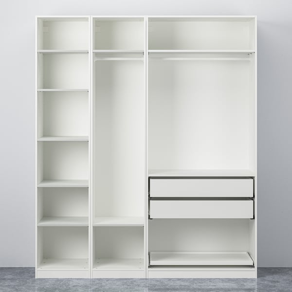 PAX / FLISBERGET Wardrobe, white/light beige, 200x60x236 cm