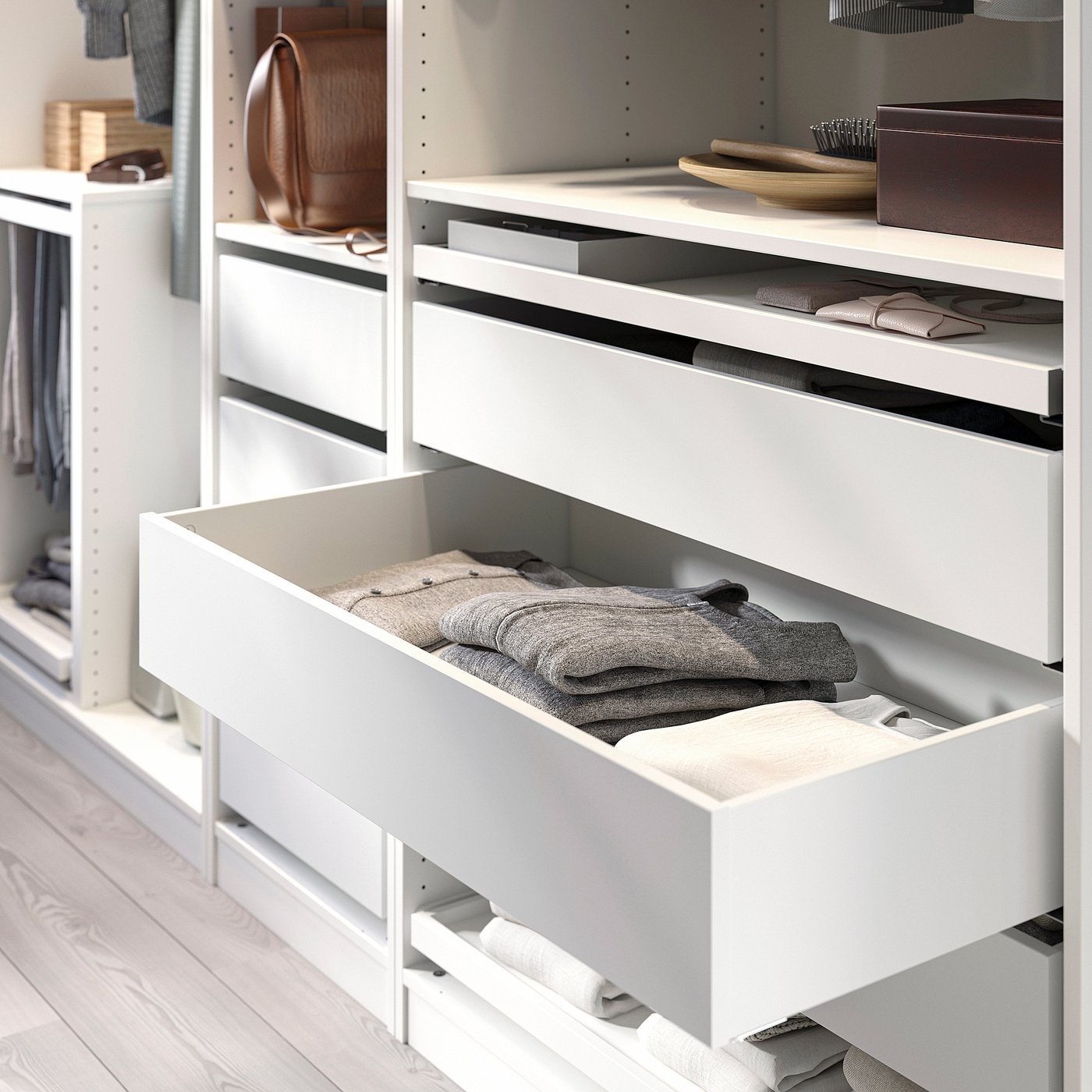 PAX / FLISBERGET wardrobe, white/light beige, 200x60x236 cm - IKEA