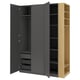 PAX / FORSAND Wardrobe combination, dark grey dark grey/oak effect, 170x60x236 cm
