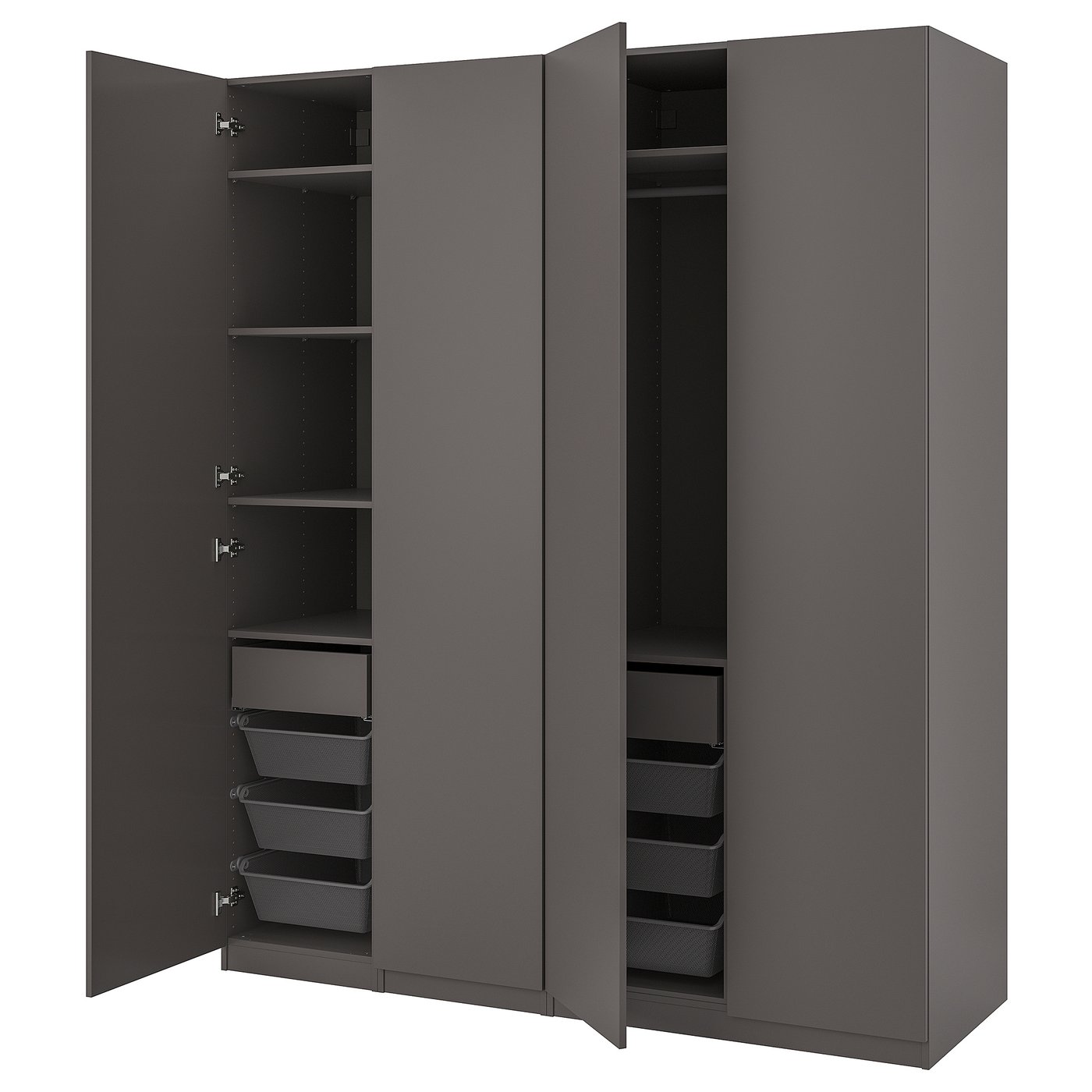 PAX / FORSAND wardrobe combination, dark grey/dark grey