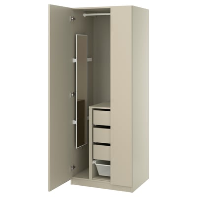 PAX / FORSAND Wardrobe combination, grey-beige/grey-beige, 75x60x201 cm