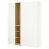 PAX / FORSAND Wardrobe combination, white white/oak effect, 185x60x201 cm