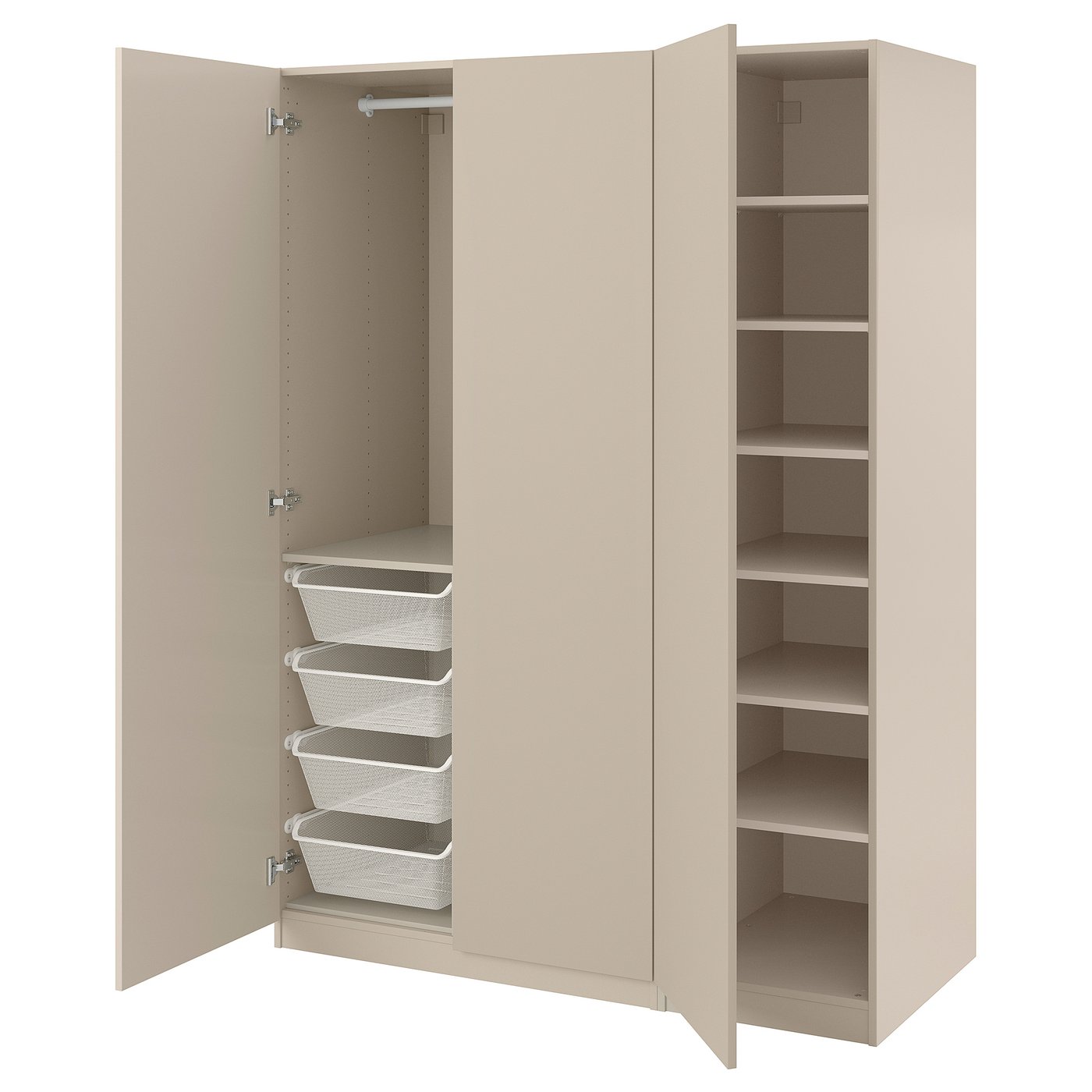PAX / FORSAND wardrobe, greybeige/greybeige, 150x60x201 cm IKEA