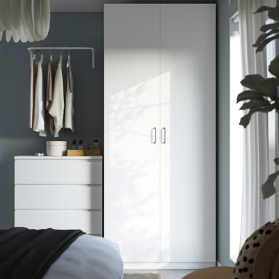 PAX / FORSAND Wardrobe, white/white, 100x60x236 cm