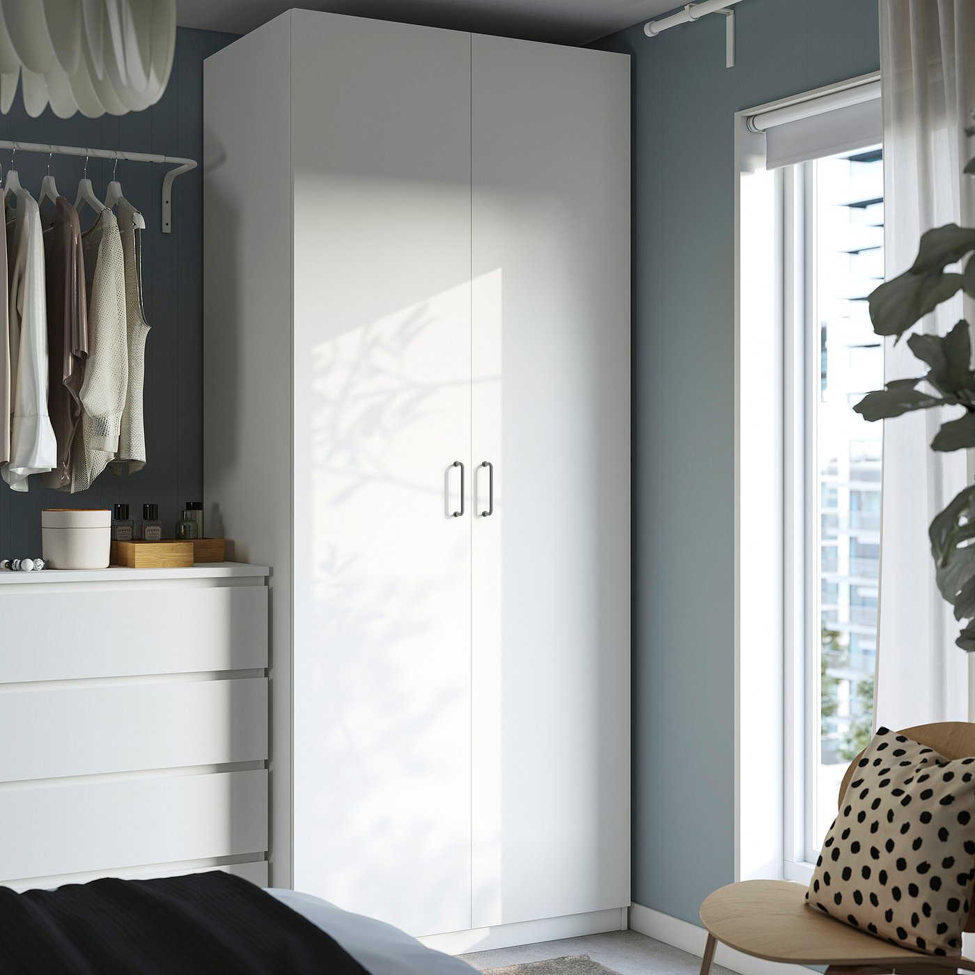 PAX / FORSAND wardrobe, white/white, 100x60x236 cm - IKEA