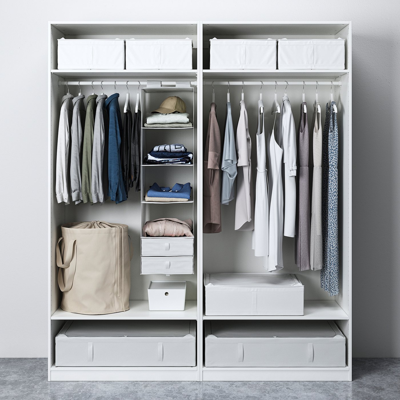 PAX / FORSAND wardrobe, white/white, 200x60x236 cm - IKEA