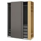 PAX / HASVIK Wardrobe combination, dark grey dark grey/oak effect, 170x66x236 cm
