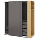 PAX / HASVIK Wardrobe combination, dark grey dark grey/oak effect, 170x66x201 cm