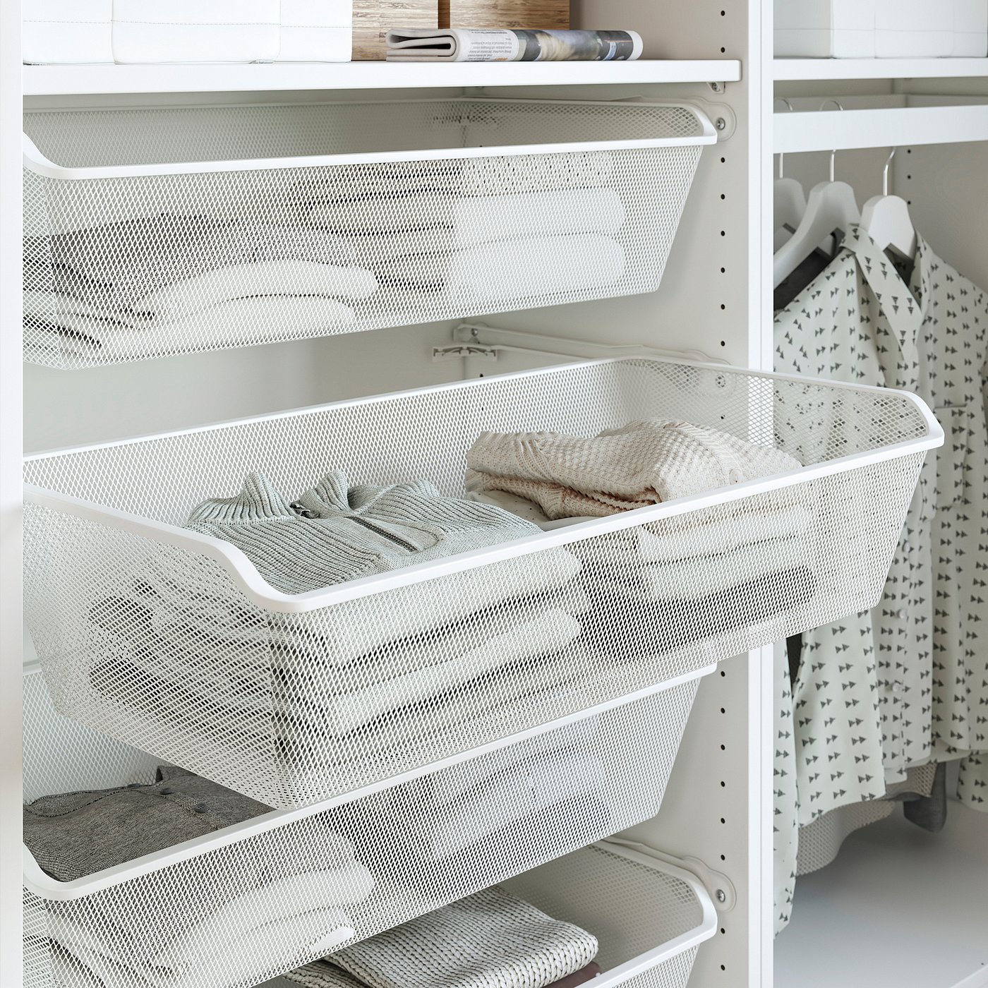 PAX / HASVIK wardrobe combination, white/white, 150x43x236 cm - IKEA