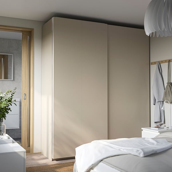 PAX / HASVIK Wardrobe, grey-beige/grey-beige, 200x66x236 cm