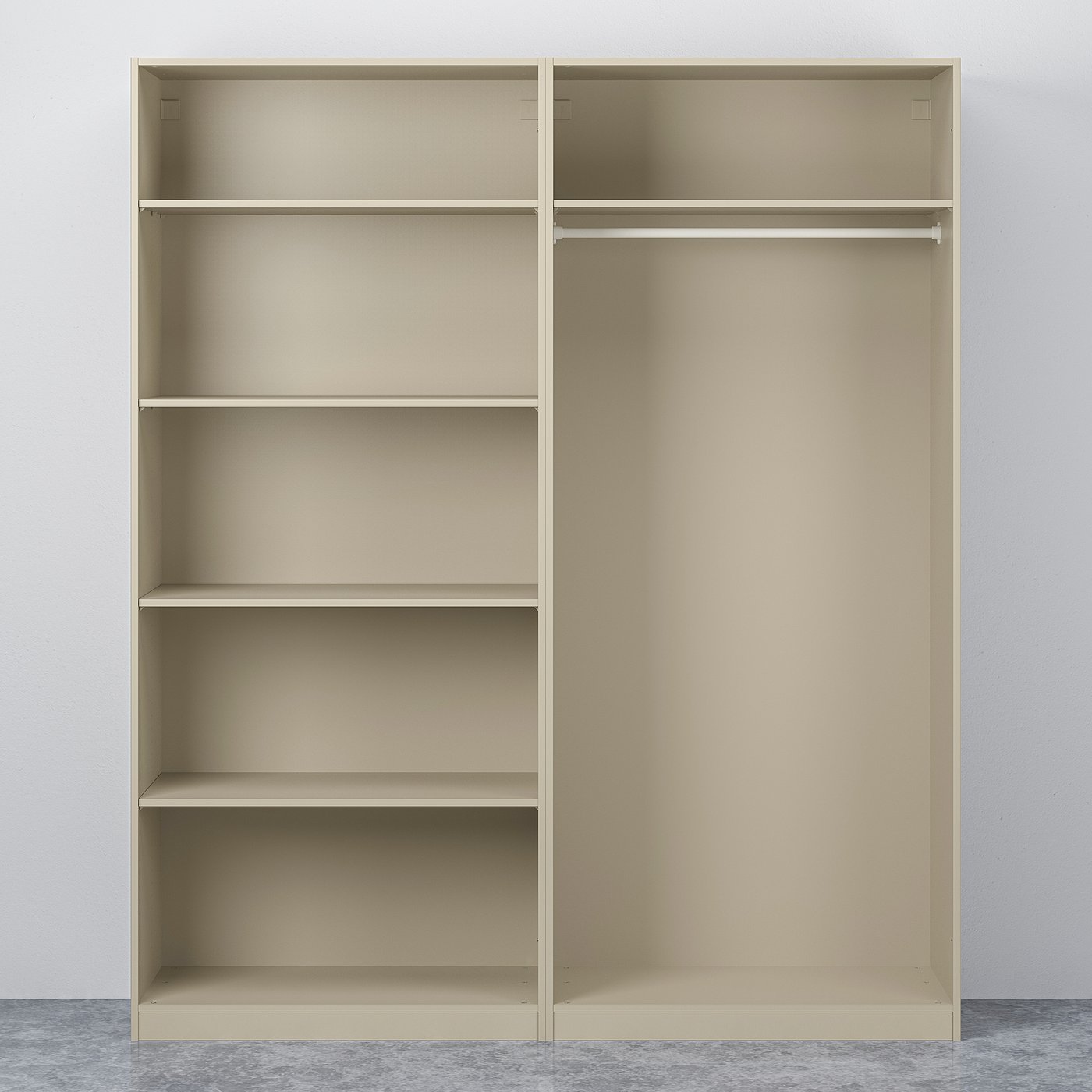 PAX / HASVIK wardrobe, grey-beige/grey-beige, 200x66x236 cm - IKEA