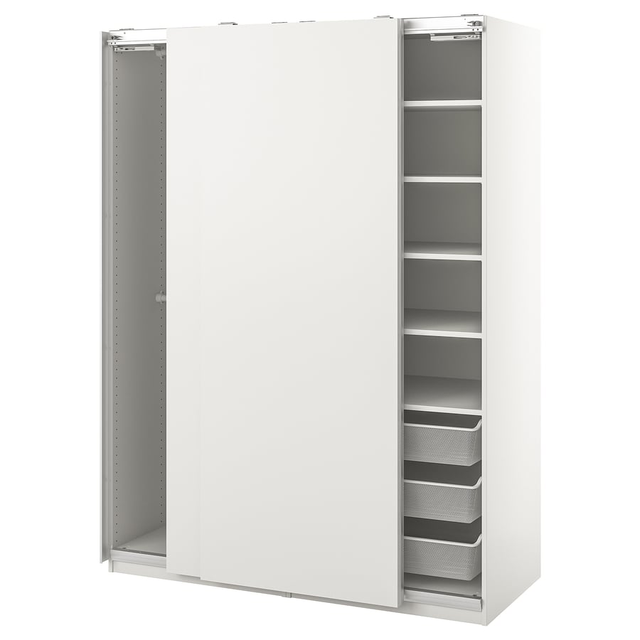 PAX / HASVIK Wardrobe, white, 150x66x201 cm IKEA