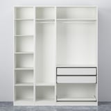 PAX / MEHAMN Wardrobe with sliding doors, white/double sided light green, 200x66x236 cm
