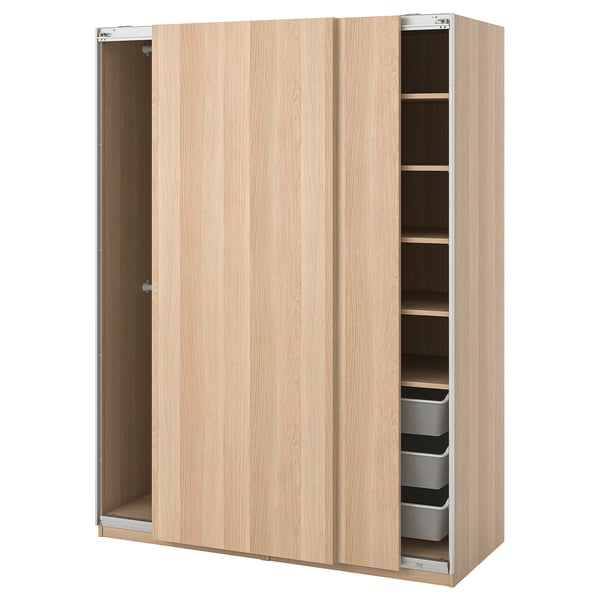 PAX Wardrobe - Hasvik, white stained oak effect - IKEA