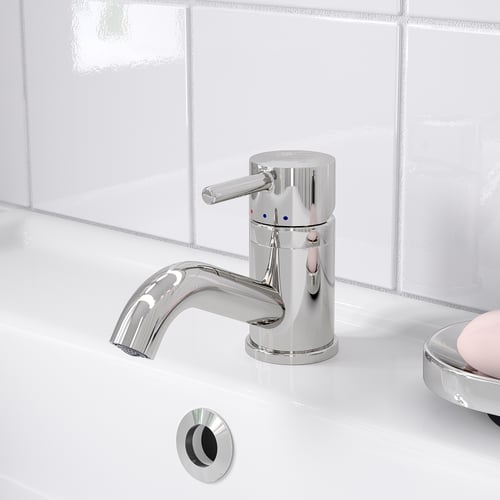 PILKÅN Washbasin mixer tap with strainer, chromeplated IKEA