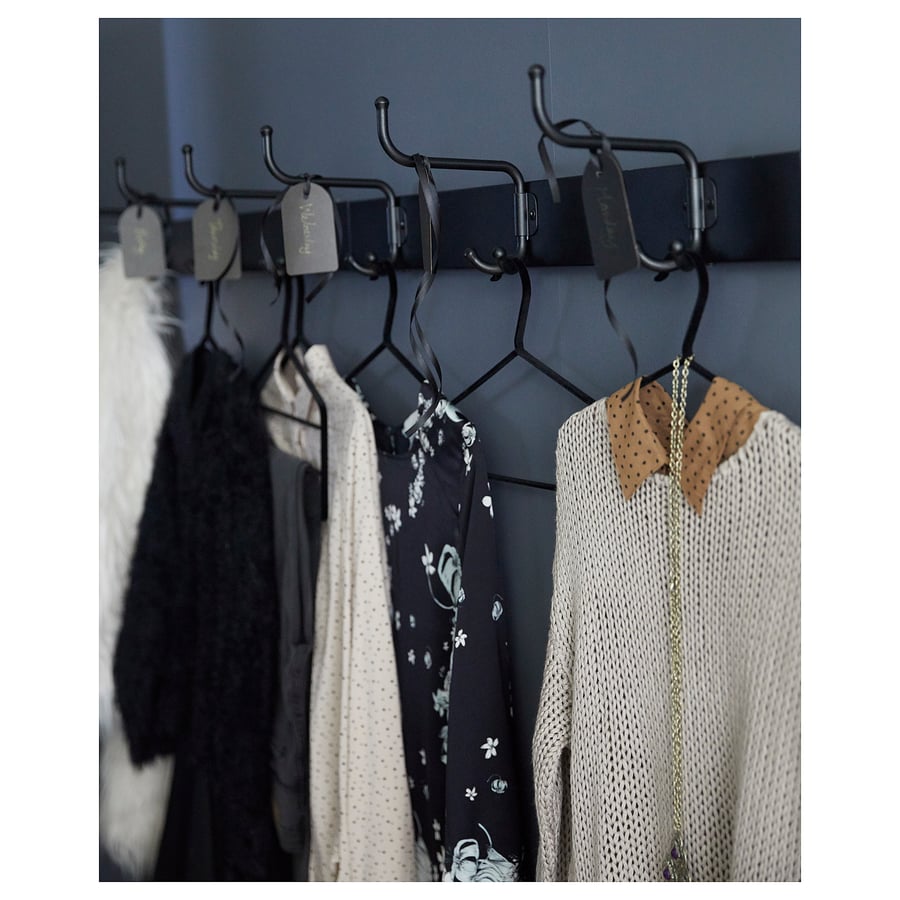 PINNIG rack with 3 hooks, black IKEA