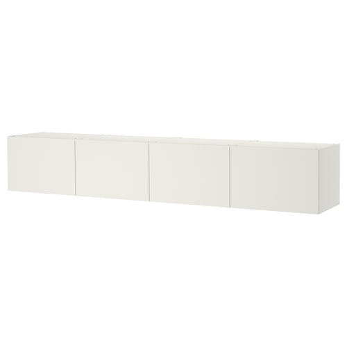 PLATSA white wall-mounted storage unit, minimalist and modern design, rectangular shape with flat doors.