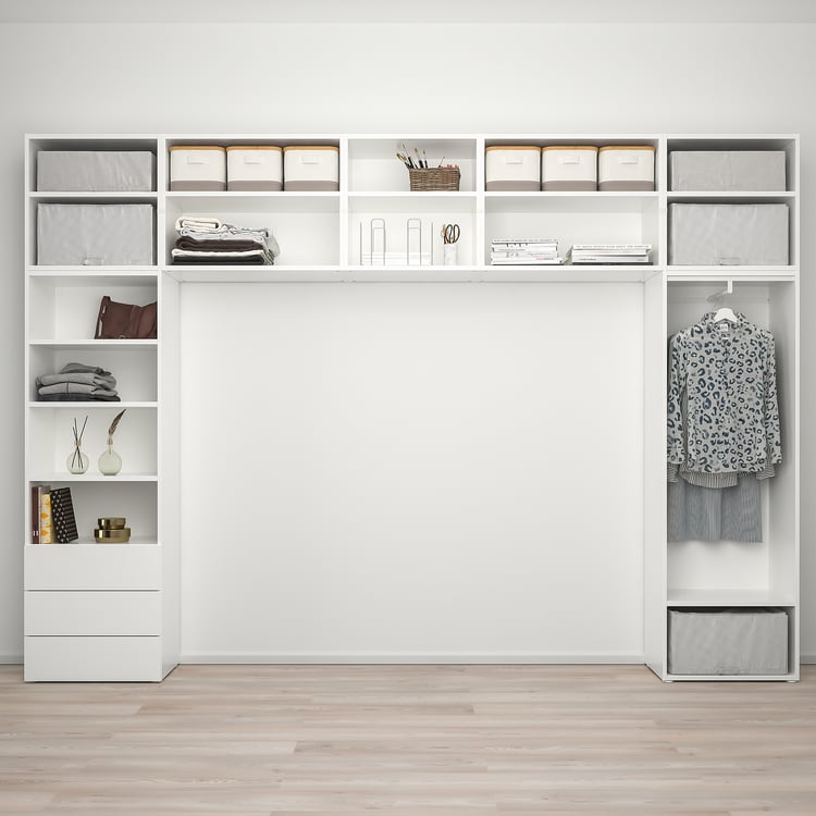 PLATSA wardrobe with 8 doors+3 drawers, white/Fonnes Sannidal