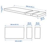 PLUTTEN Foam mattress for extendable bed, 80x200 cm