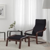 POÄNG Footstool, brown/Knisa black